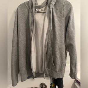 H and M grey zip up